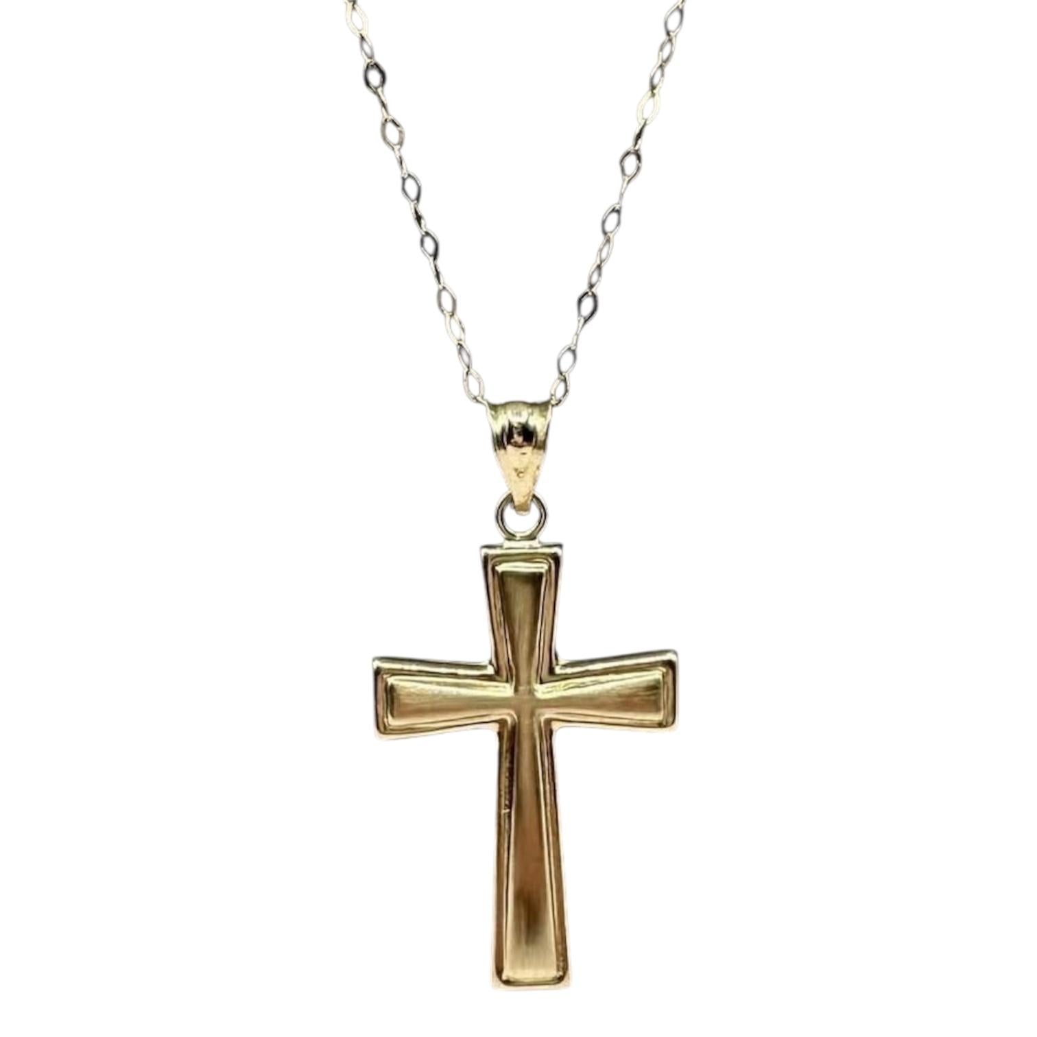 Cross Necklace in 14kt Yellow Gold – 18in, New