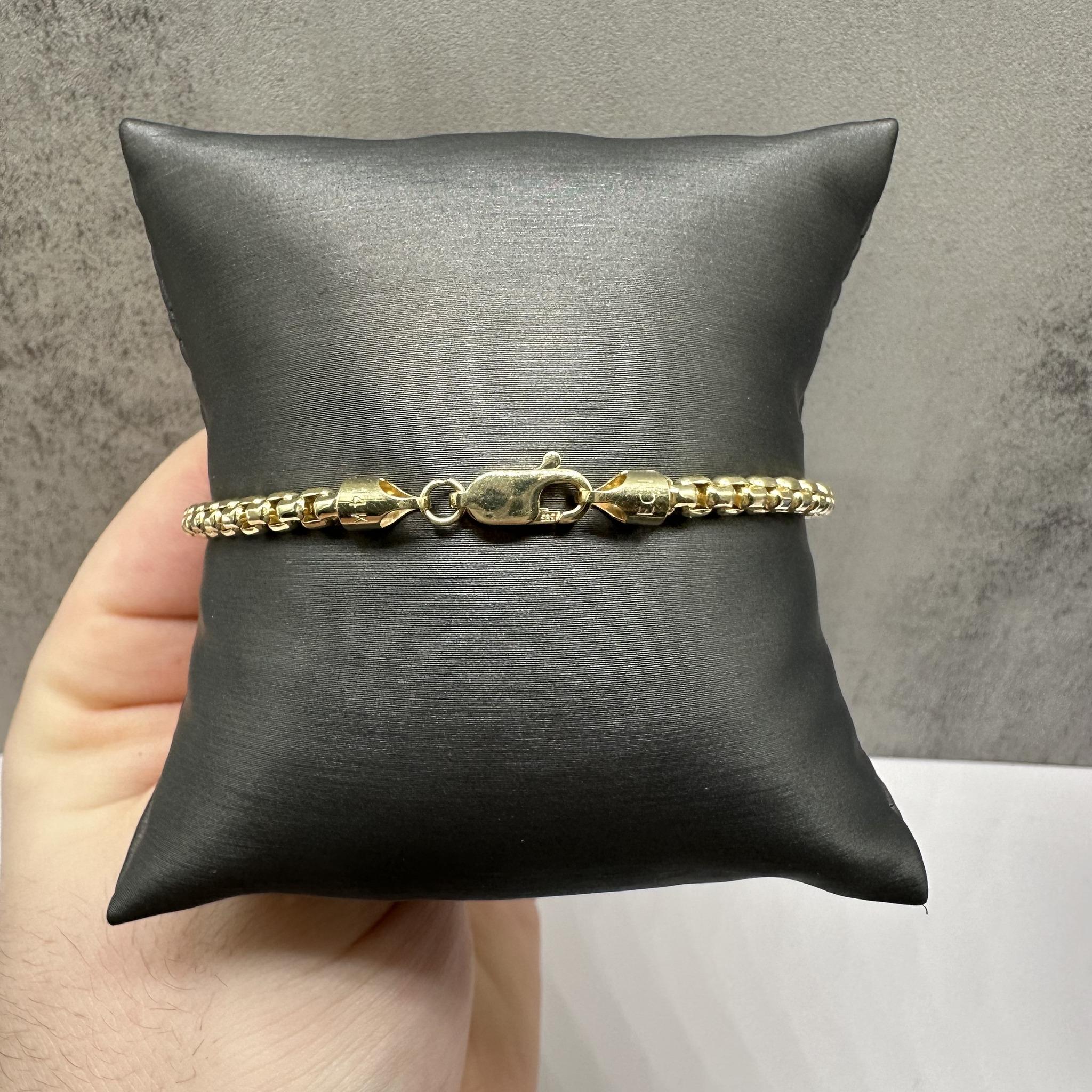 Rounded Box Bracelet in 14kt Yellow Gold 3.5mm 8.25"
