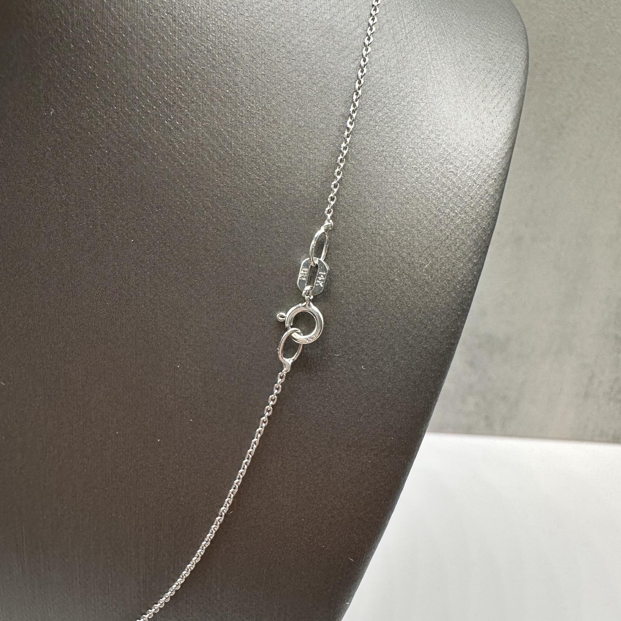 Micro Cuban Diamond Necklace 14K White Gold 0.25ctw 17.5in New