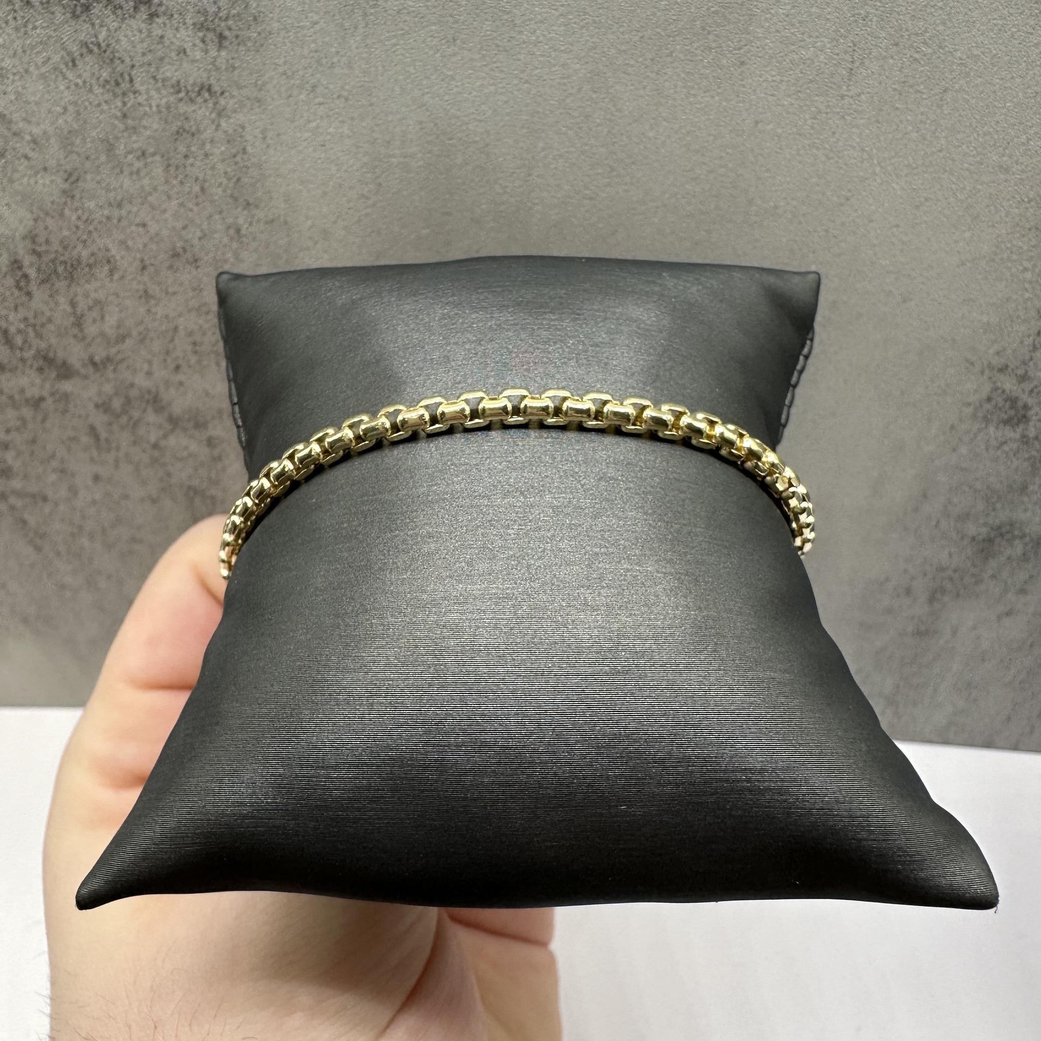 Rounded Box Bracelet in 14kt Yellow Gold 3.5mm 8.25"