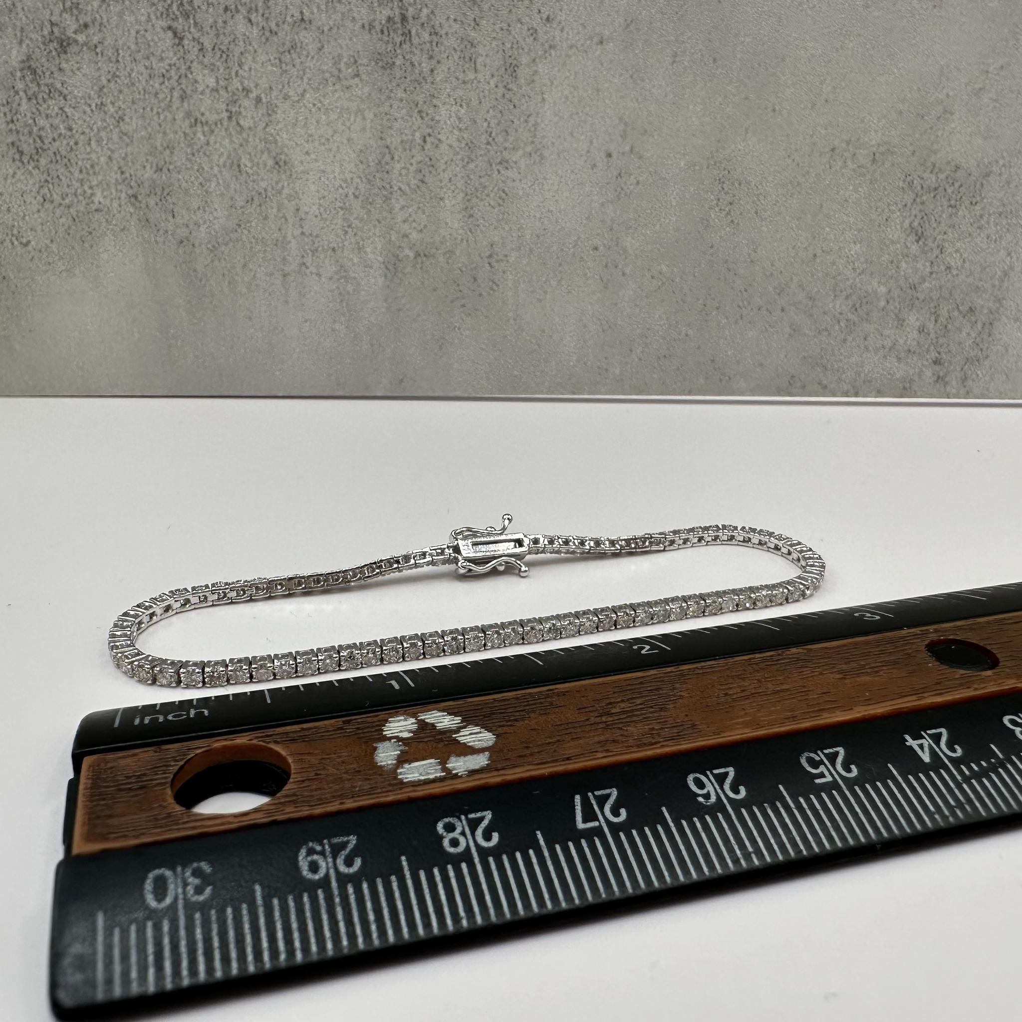 Natural Diamond Tennis Bracelet in 14kt White Gold – 2.80ctw, 7in, New