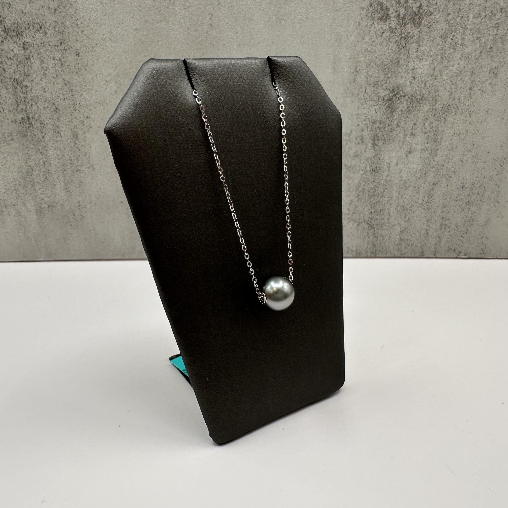 Effy 14K White Gold Tahitian Pearl Necklace 9mm 18” NWT