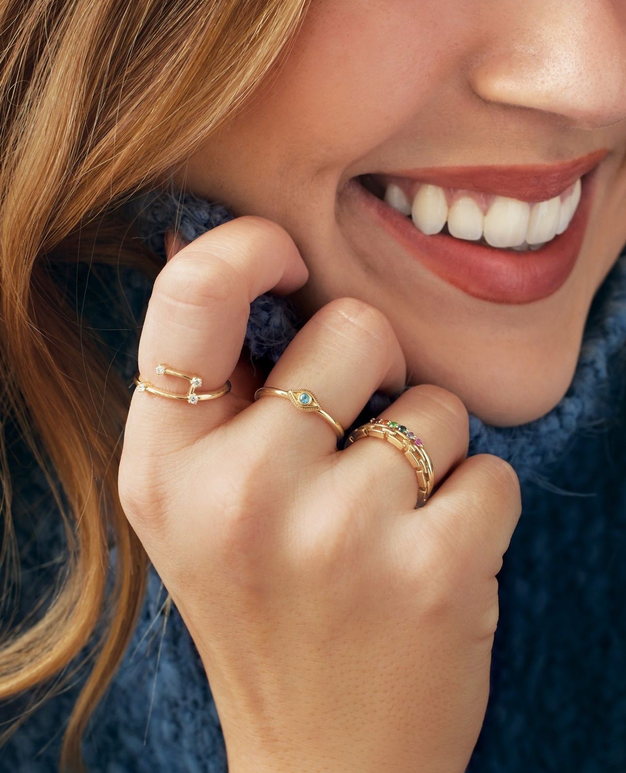 Diamond Taurus Constellation Ring