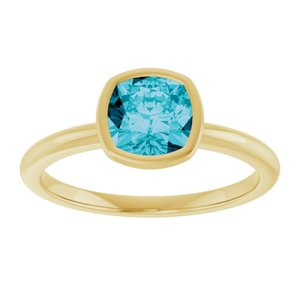 14K Yellow Natural London Blue Topaz Ring