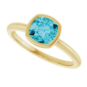14K Yellow Natural London Blue Topaz Ring