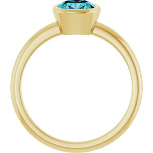 14K Yellow Natural London Blue Topaz Ring