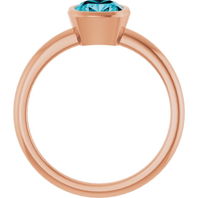 14K Rose Natural London Blue Topaz Ring