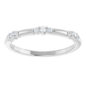 14K White 1/8 CTW Natural Diamond Stackable Ring