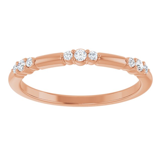 14K Rose 1/8 CTW Natural Diamond Stackable Ring