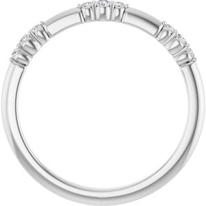 14K White 1/8 CTW Natural Diamond Stackable Ring