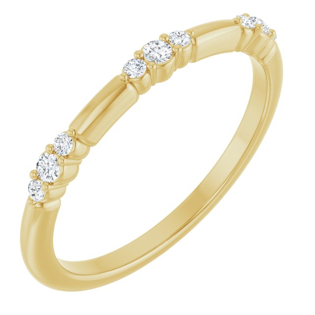 14K White 1/8 CTW Natural Diamond Stackable Ring
