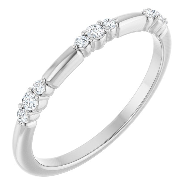 14K White 1/8 CTW Natural Diamond Stackable Ring