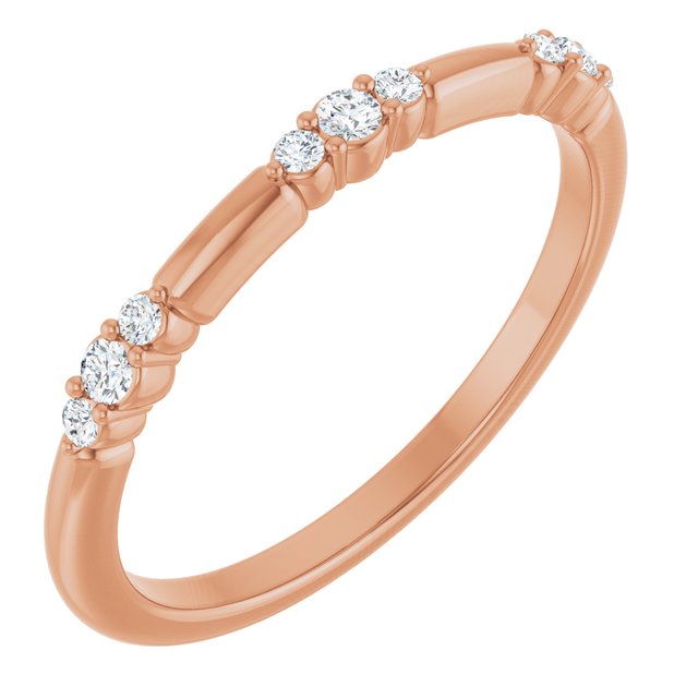 14K Rose 1/8 CTW Natural Diamond Stackable Ring