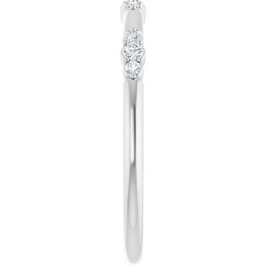 14K White 1/8 CTW Natural Diamond Stackable Ring