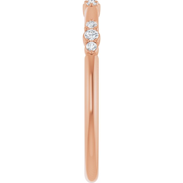 14K Rose 1/8 CTW Natural Diamond Stackable Ring