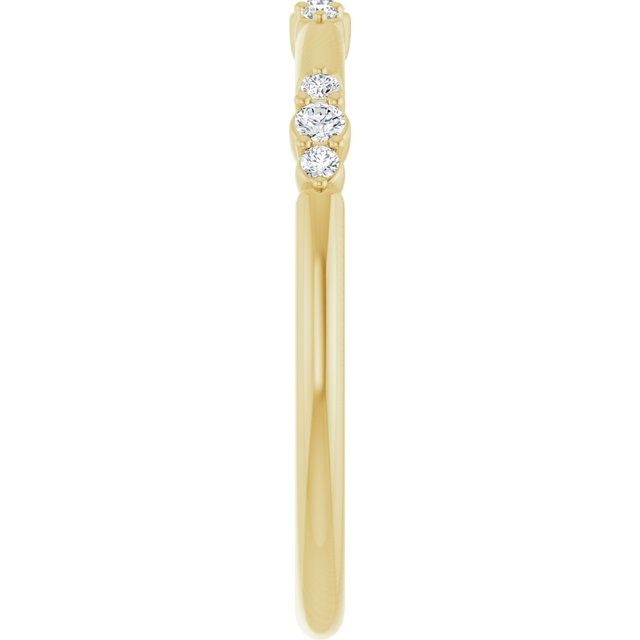 14K White 1/8 CTW Natural Diamond Stackable Ring