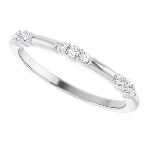 14K White 1/8 CTW Natural Diamond Stackable Ring
