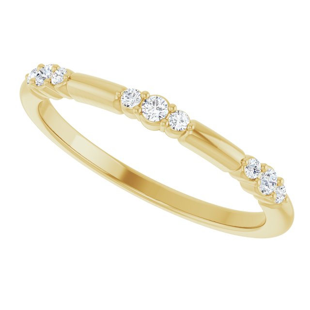 14K White 1/8 CTW Natural Diamond Stackable Ring