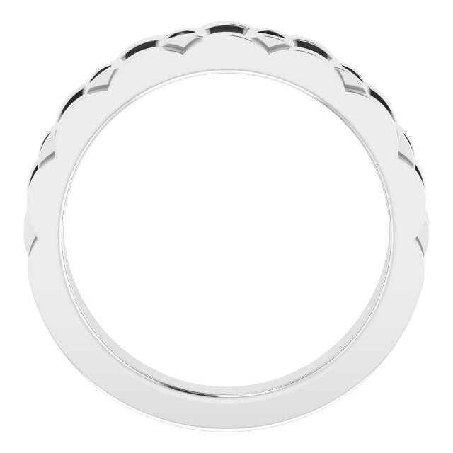 14K White 1/4 CTW Natural Diamond Chain Link Ring