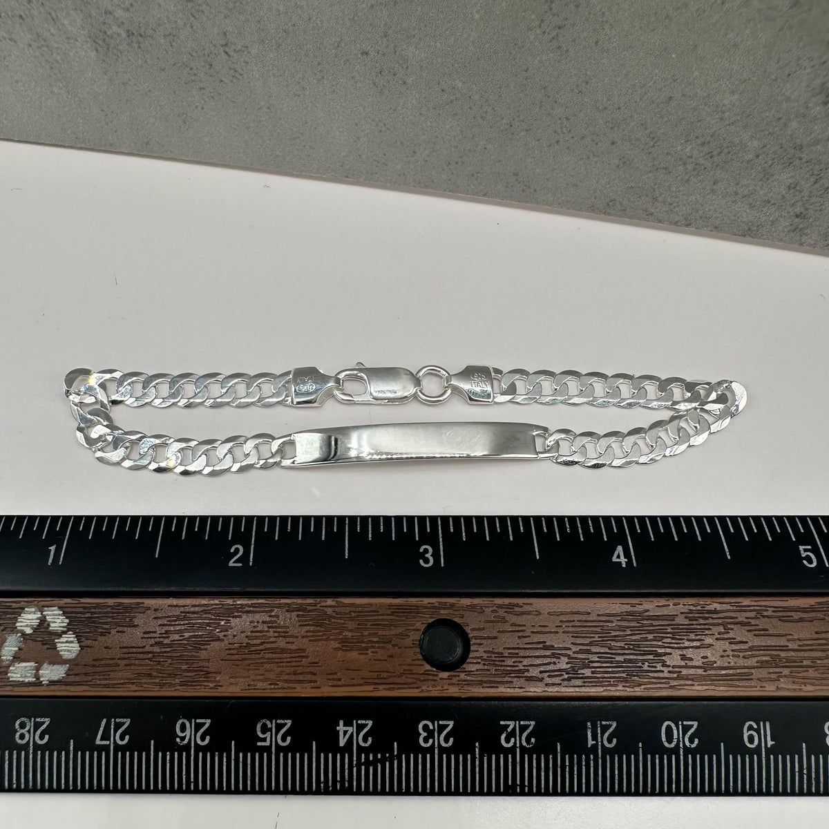 Curb Link ID Nameplate Bracelet Sterling Silver 8in 5.6mm New