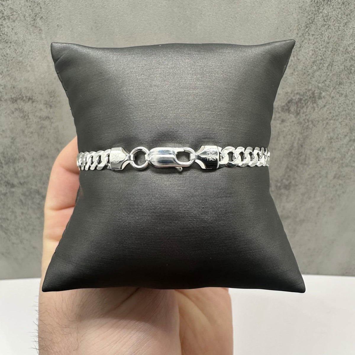 Curb Link ID Nameplate Bracelet Sterling Silver 8in 5.6mm New
