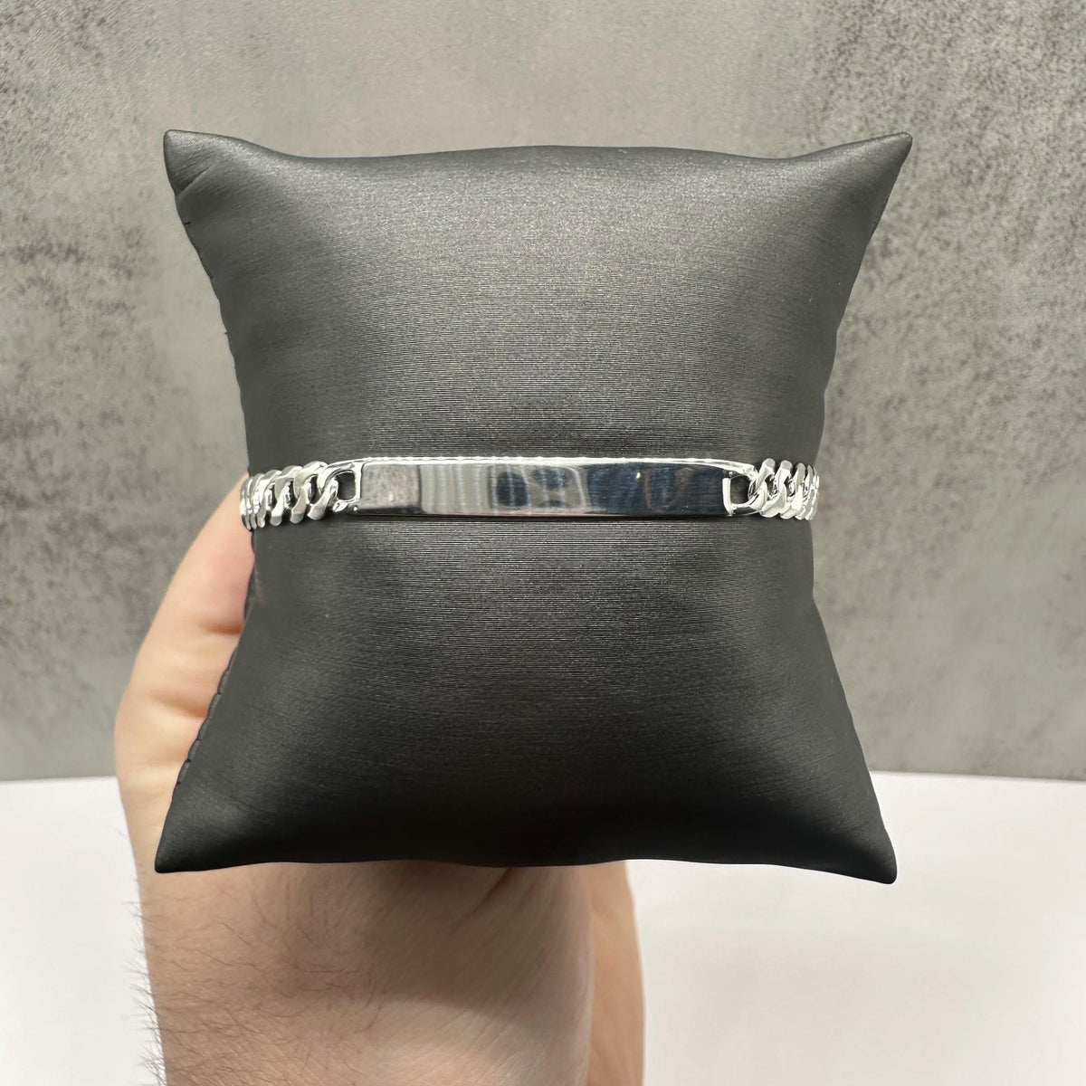 Curb Link ID Nameplate Bracelet Sterling Silver 8in 5.6mm New