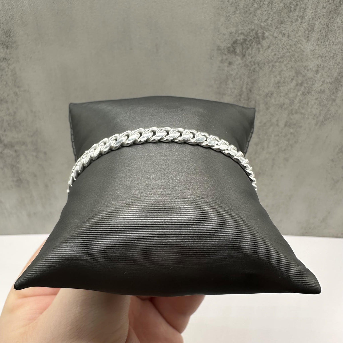 Cuban Bracelet Sterling Silver 8in 6.4mm Box Lock New