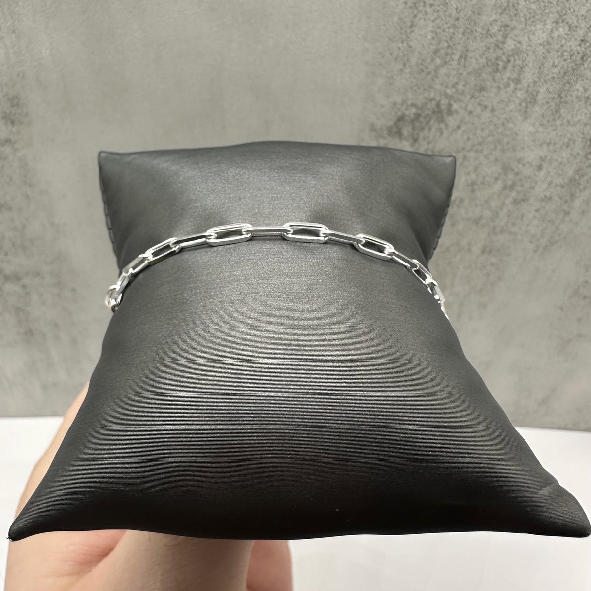Paperclip Chain Bracelet Sterling Silver 7in 3mm New