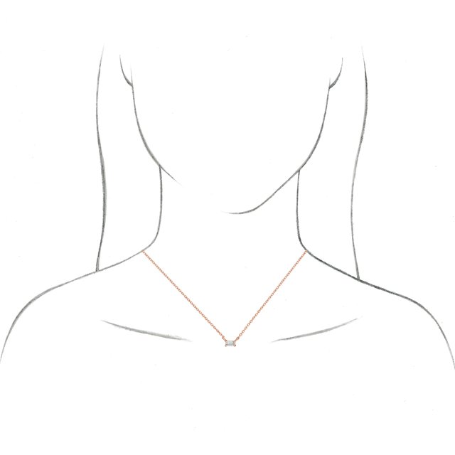 Diamond Baguette Solitaire Necklace