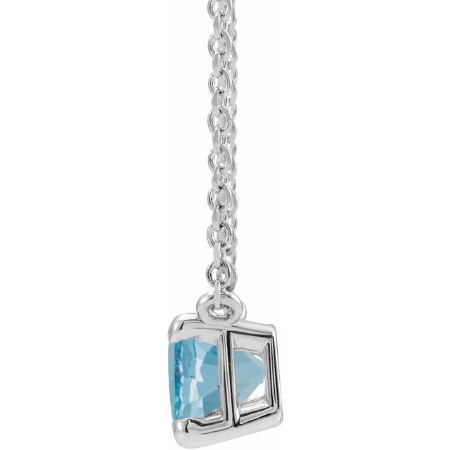14K Yellow Natural Aquamarine 18" Necklace