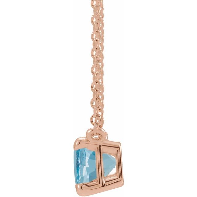 14K Yellow Natural Aquamarine 18" Necklace