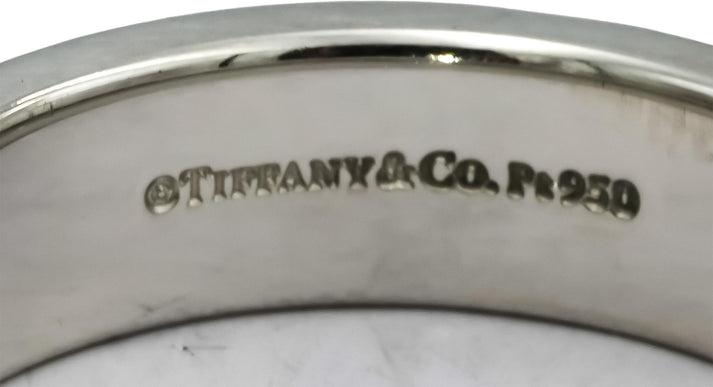 TIFFANY & CO. Platinum Together Double Milgrain Wedding Band Ring Size 10.25