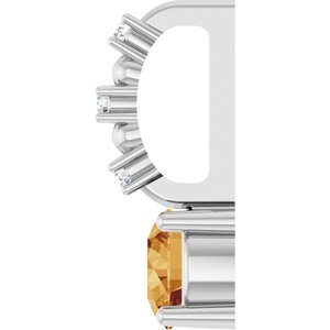 Imitation Citrine & .01 CTW Natural Diamond Charm/Pendant