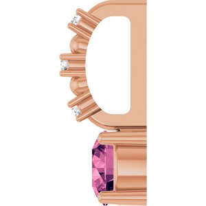 Imitation Pink Tourmaline & .01 CTW Natural Diamond Charm/Pendant