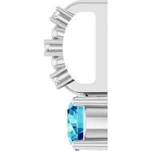 Imitation Blue Zircon & .01 CTW Natural Diamond Charm/Pendant