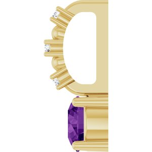 Imitation Amethyst & .01 CTW Natural Diamond Charm/Pendant