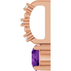 Imitation Amethyst & .01 CTW Natural Diamond Charm/Pendant