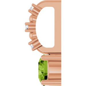Imitation Peridot & .01 CTW Natural Diamond Charm/Pendant
