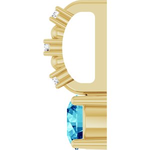 Imitation Blue Zircon & .01 CTW Natural Diamond Charm/Pendant