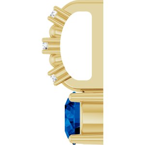 Lab-Grown Blue Sapphire & .01 CTW Natural Diamond Pendant
