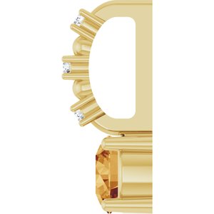 Imitation Citrine & .01 CTW Natural Diamond Charm/Pendant