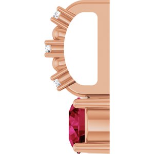 Lab-Grown Ruby & .01 CTW Natural Diamond Pendant