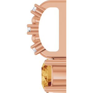 Imitation Citrine & .01 CTW Natural Diamond Charm/Pendant