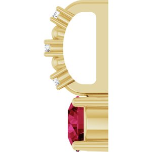 Imitation Ruby & .01 CTW Natural Diamond Charm/Pendant
