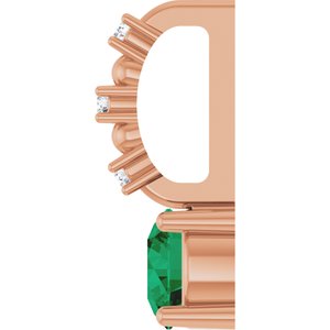 Imitation Emerald & .01 CTW Natural Diamond Charm/Pendant