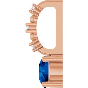 Lab-Grown Blue Sapphire & .01 CTW Natural Diamond Pendant