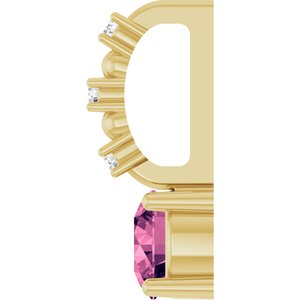 Imitation Pink Tourmaline & .01 CTW Natural Diamond Charm/Pendant