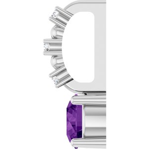 Imitation Amethyst & .01 CTW Natural Diamond Charm/Pendant