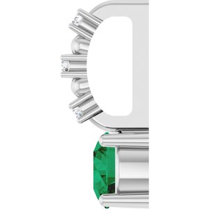 Lab-Grown Emerald & .01 CTW Natural Diamond Pendant
