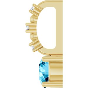 Imitation Aquamarine & .01 CTW Natural Diamond Charm/Pendant